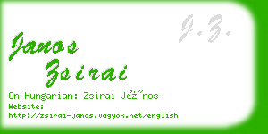 janos zsirai business card